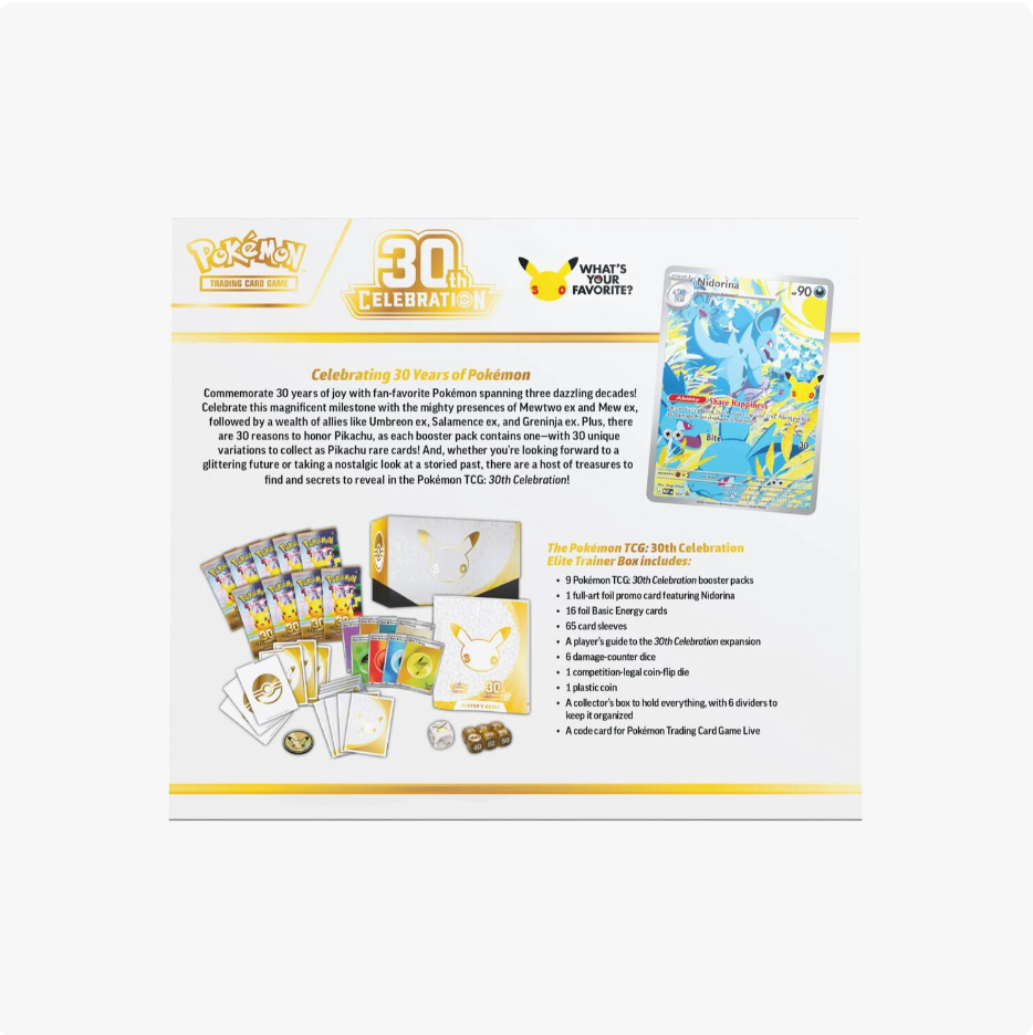 Pokemon 30th Celebration Elite Trainer Box - ME