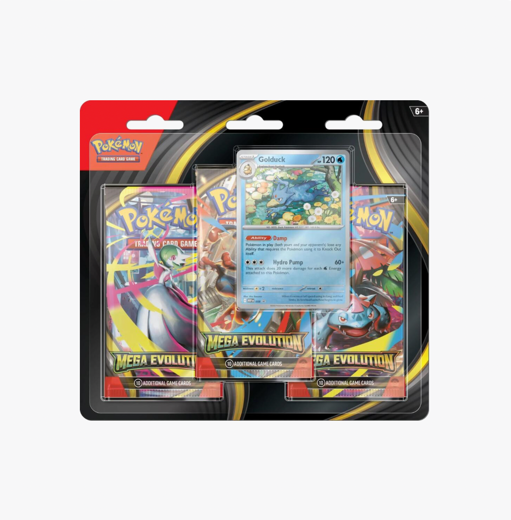 Pokemon Mega Evolution 3 Pack Blister [Golduck] - ME01: Mega Evolution (MEG)