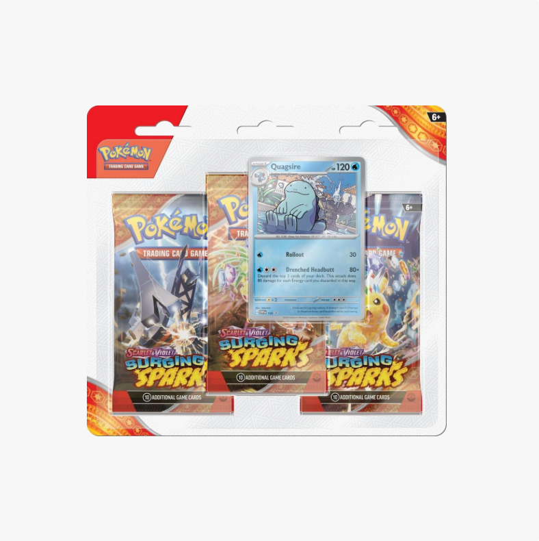 Pokemon Surging Sparks 3 Pack Blisters [Quagsire] - SV08: Surging Sparks (SSP)