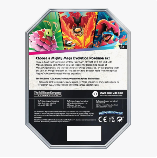 Pokemon Ascended Heroes Tin [Mega Feraligatr ex] - ME